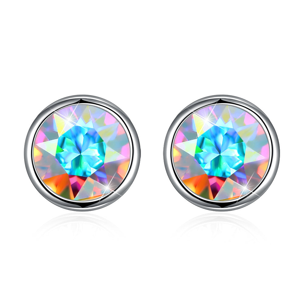 Women's Crystal With Austrian Elements To Make Round Face Earrings