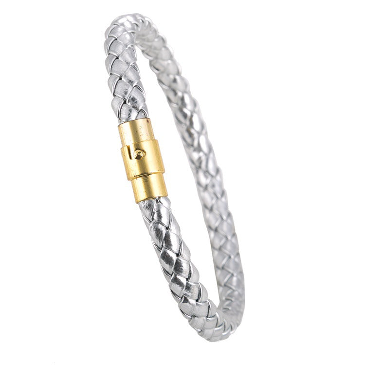 Women's Creative Ornament Leather Rope Woven Couple Bracelets