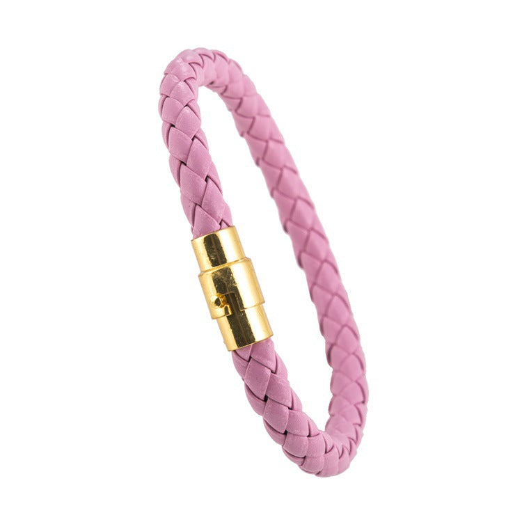 Women's Creative Ornament Leather Rope Woven Couple Bracelets