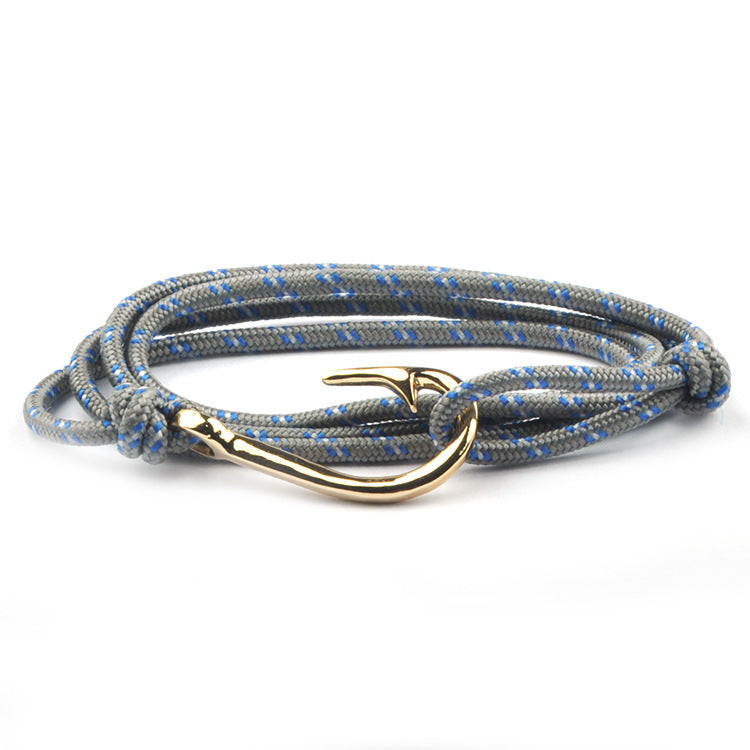 Vikings Style Navy Fishhook Anchor Chain Trendy Bracelet