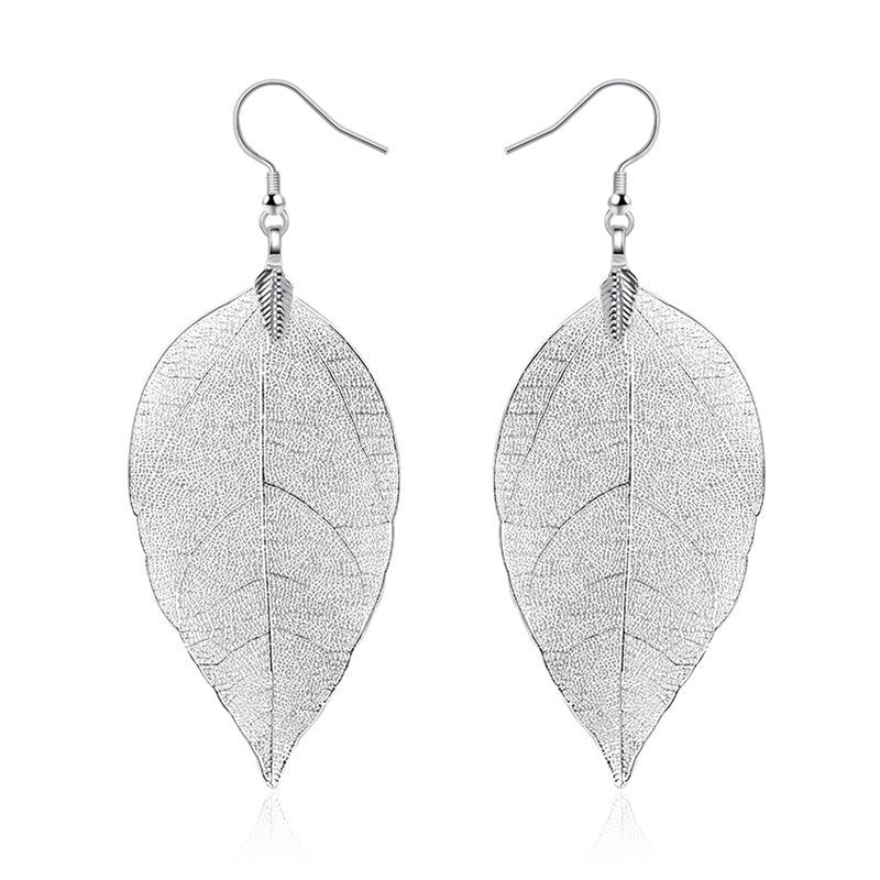Popular Leaf-shaped Artistic Simple Natural Real Rings