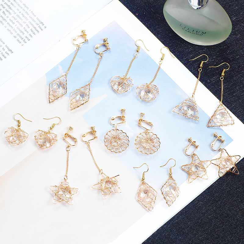 Girly Heart Hollow Stars Heart-shaped Long Simple Geometric Rings