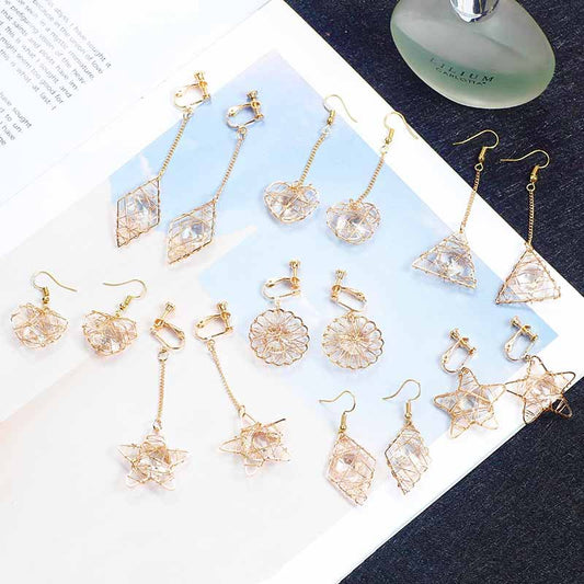 Girly Heart Hollow Stars Heart-shaped Long Simple Geometric Rings