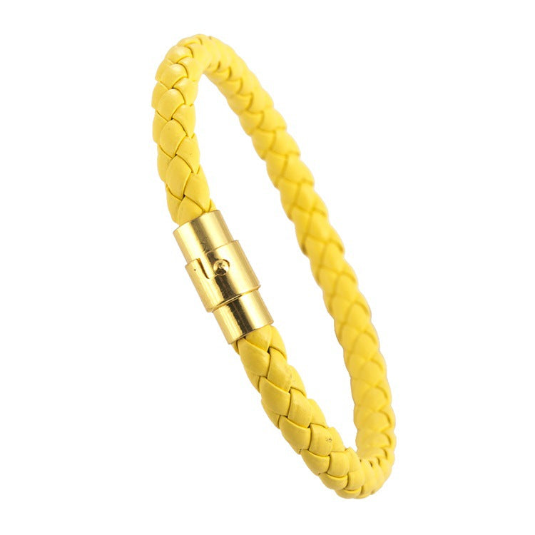 Women's Creative Ornament Leather Rope Woven Couple Bracelets