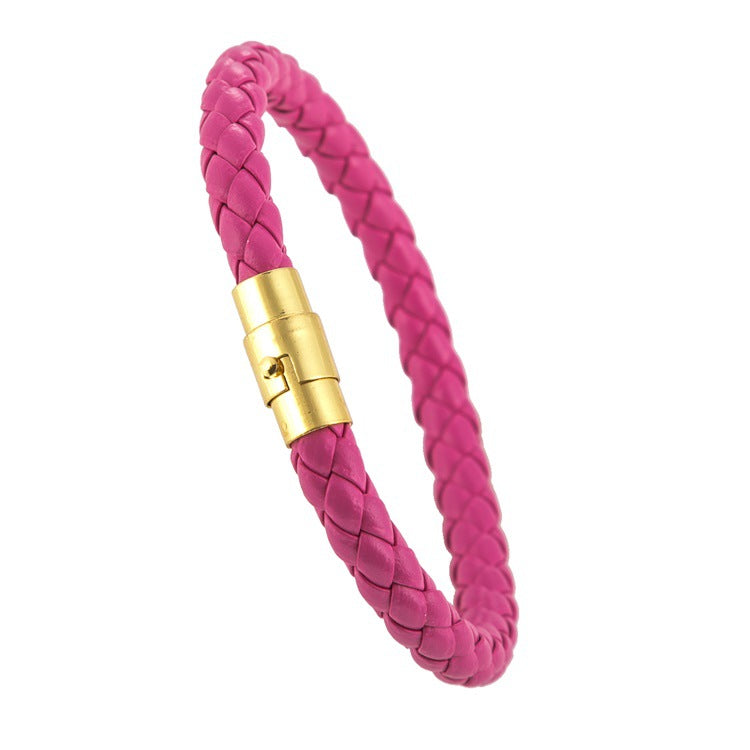 Women's Creative Ornament Leather Rope Woven Couple Bracelets