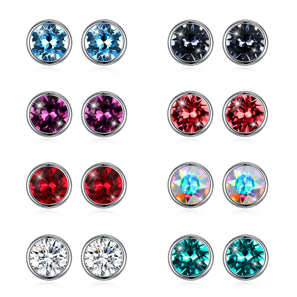 Women's Crystal With Austrian Elements To Make Round Face Earrings