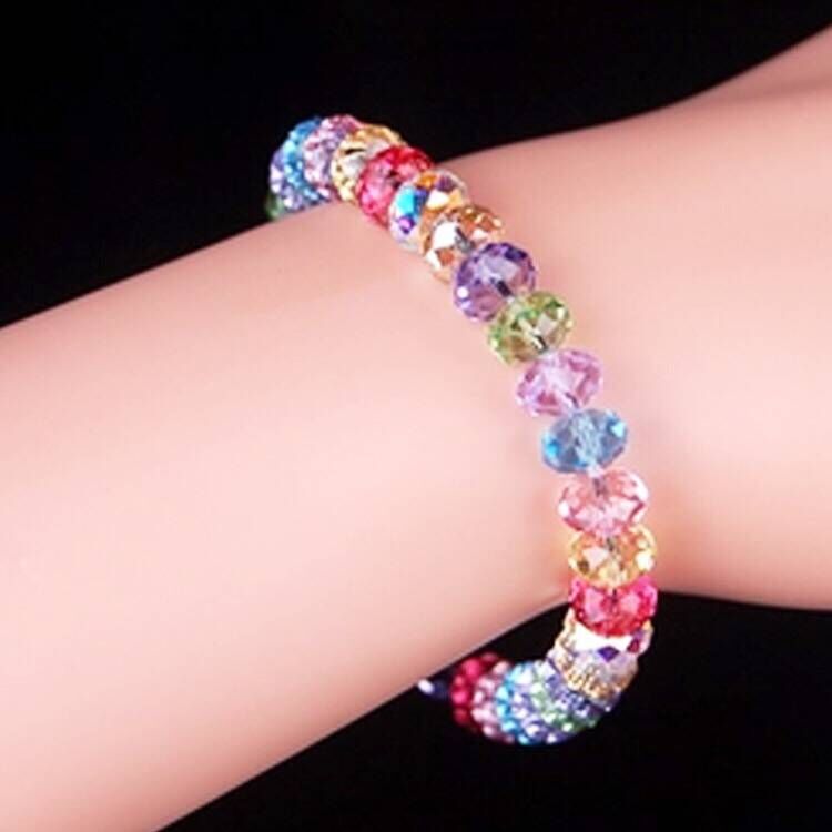 Sweet Colorful Lucky Beads Female Crystal Bracelet