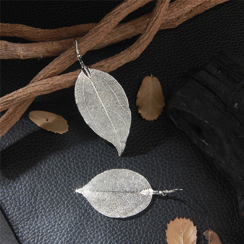Popular Leaf-shaped Artistic Simple Natural Real Rings