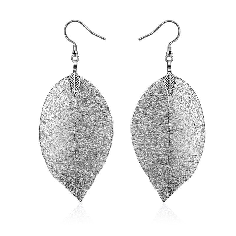 Popular Leaf-shaped Artistic Simple Natural Real Rings
