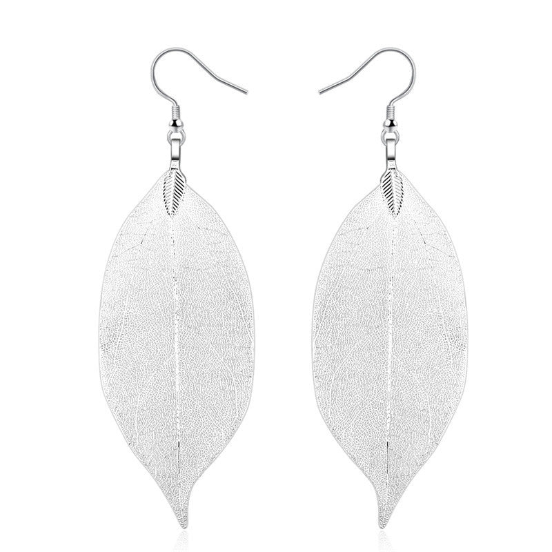 Popular Leaf-shaped Artistic Simple Natural Real Rings