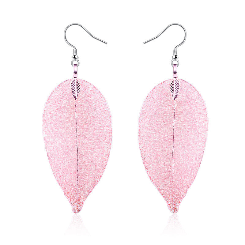Popular Leaf-shaped Artistic Simple Natural Real Rings