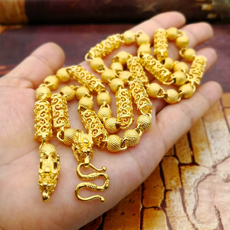Men's Gold-plated Live Broadcast Alluvial Gold South African Tin Necklace