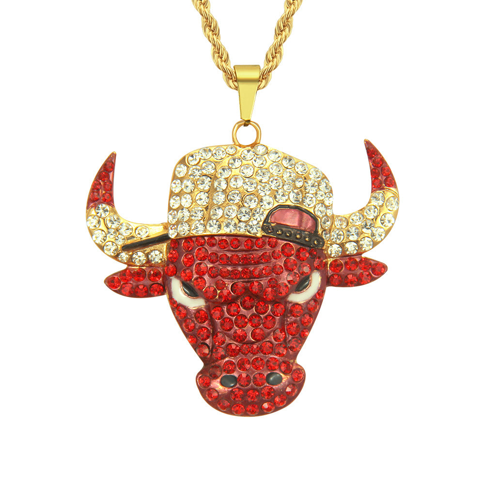 Men's Domineering Bull Head Pendant Power Style Necklaces