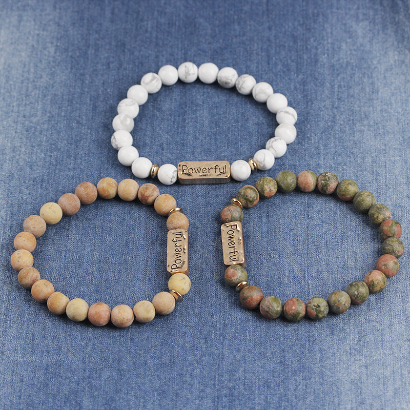 European Fashion Natural Stone Volcanic Tag Bracelets