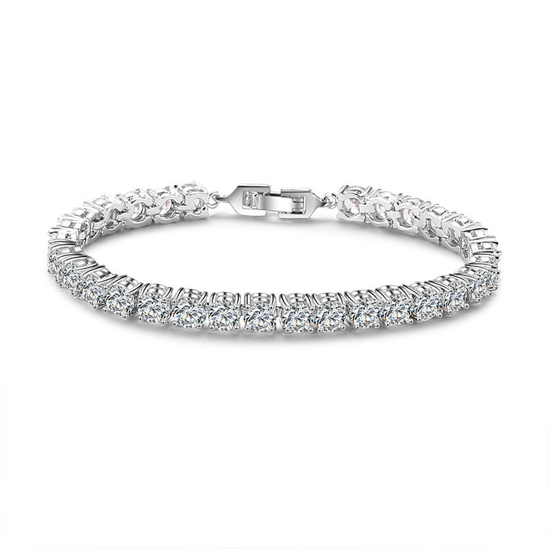 Women's Korean Elegant Single-row Round Zircon Bracelets