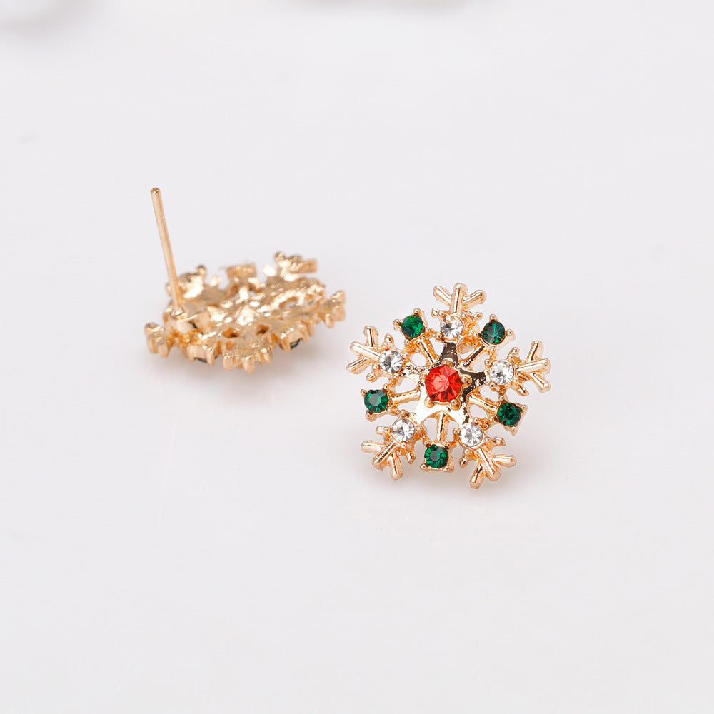 Fashion Christmas Creative Diamond Snowflake Danby Earrings