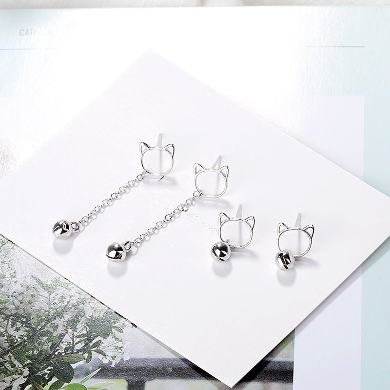 Gu Cute Bell Cat Female Temperament Earrings