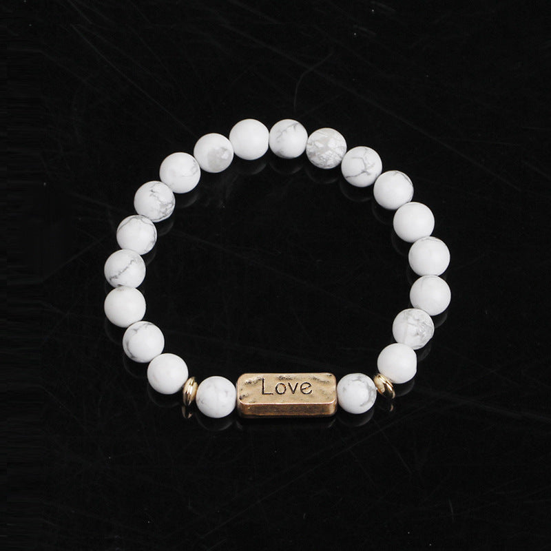 European Fashion Natural Stone Volcanic Tag Bracelets