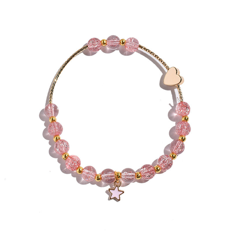 Star Hot Flower Pink Crystal Single Circle Stilvolle Armbänder