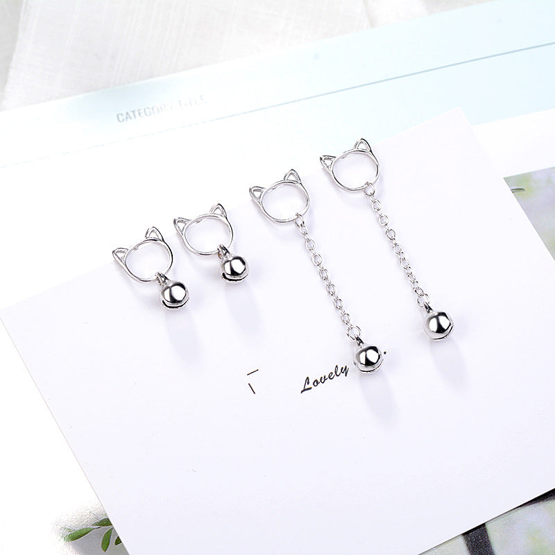 Gu Cute Bell Cat Female Temperament Earrings