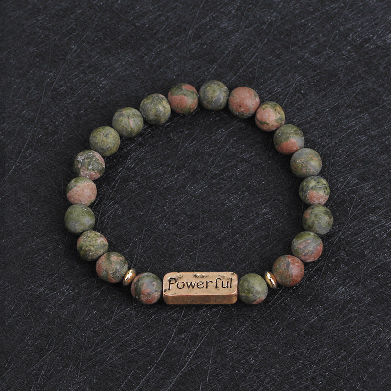 European Fashion Natural Stone Volcanic Tag Bracelets