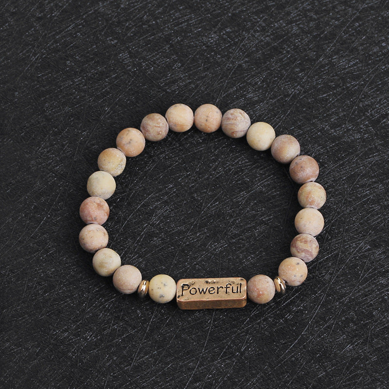 European Fashion Natural Stone Volcanic Tag Bracelets