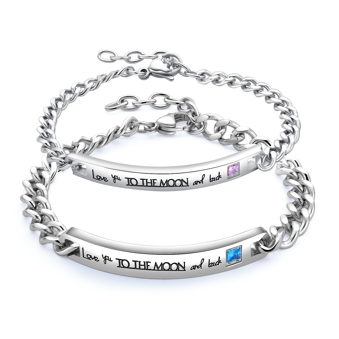 Version Einfache personalisierte Paar-Schmuck-Schriftzug-Armbänder