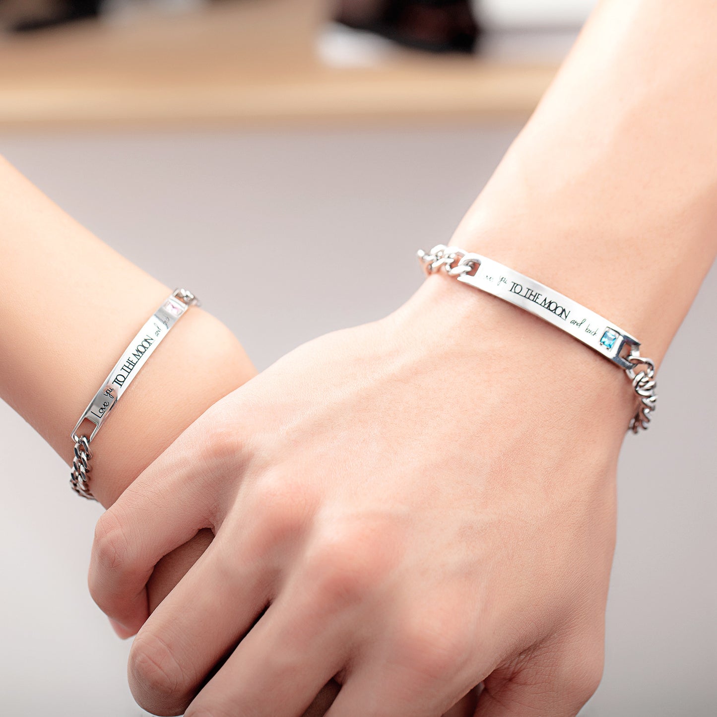 Version Simple Personalized Couple Jewelry Lettering Bracelets