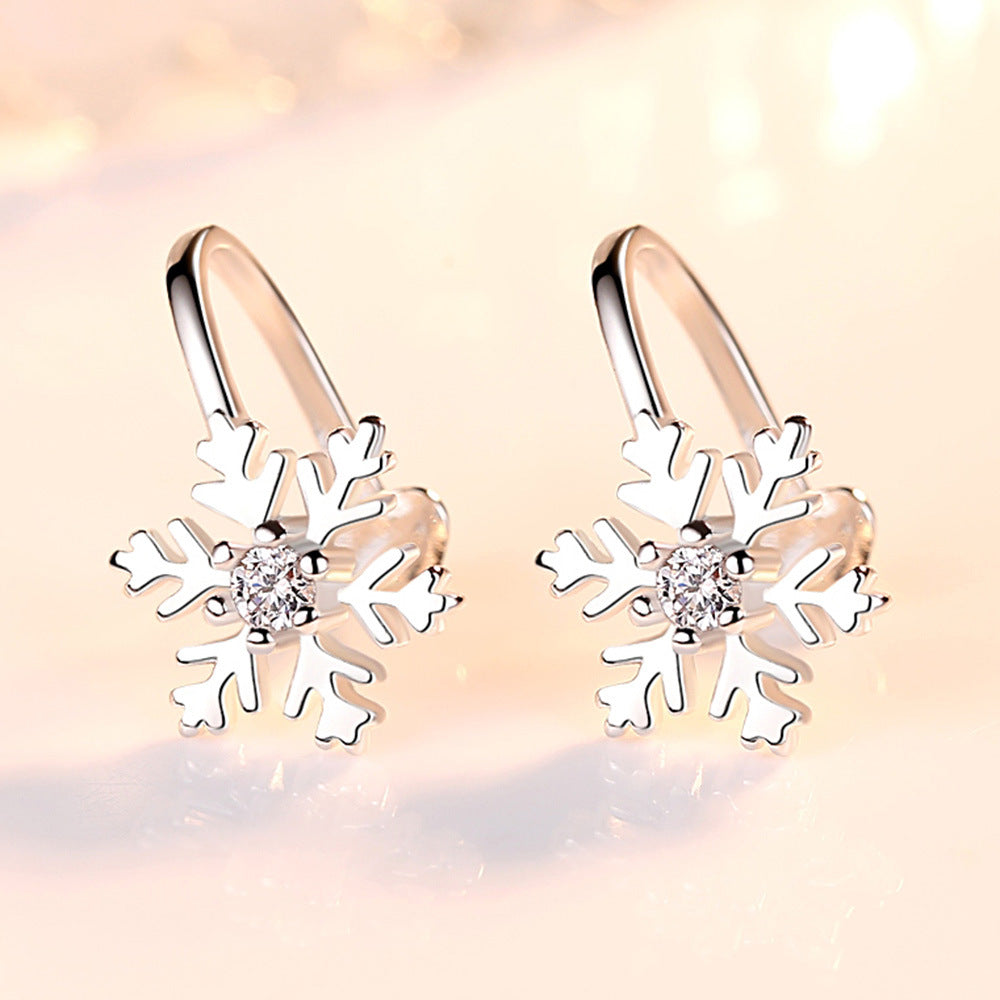 Country Cute And Christmas Tree Snowflake Earrings