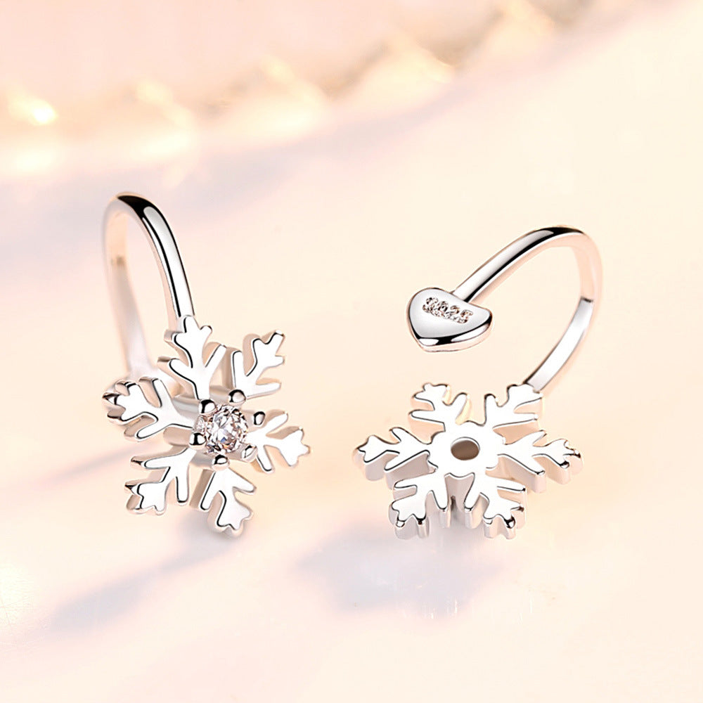 Country Cute And Christmas Tree Snowflake Earrings