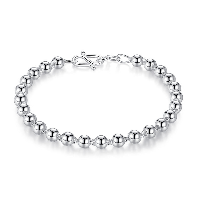 Bracelets femme petites perles rotatives en argent sterling