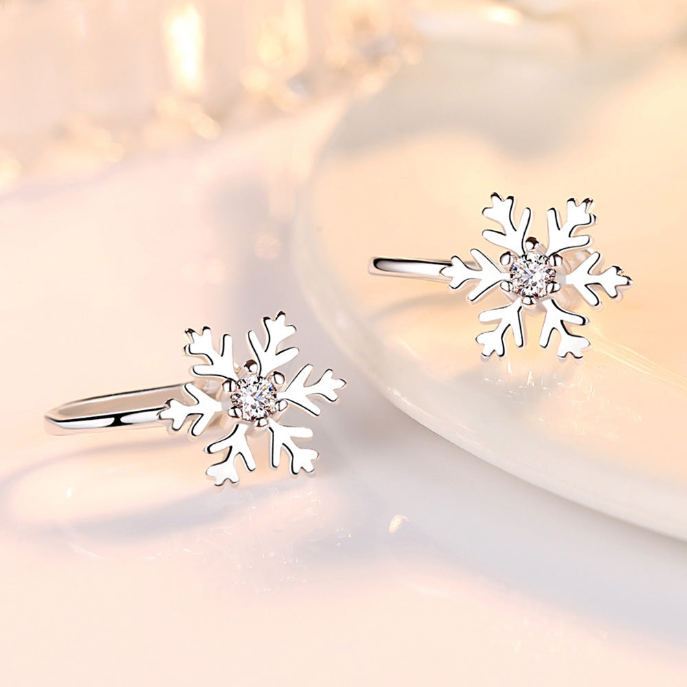 Country Cute And Christmas Tree Snowflake Earrings