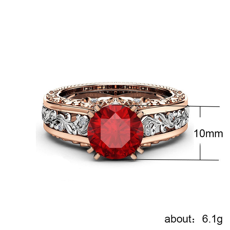 Women's Alloy Rose Gold Plated Color Separation Rings