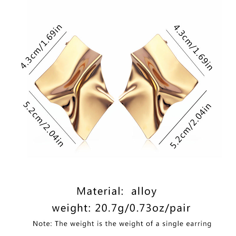 Women's Exaggerated Personalized Geometric Irregular Alloy Glossy Earrings