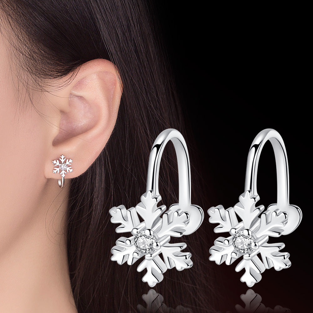 Country Cute And Christmas Tree Snowflake Earrings