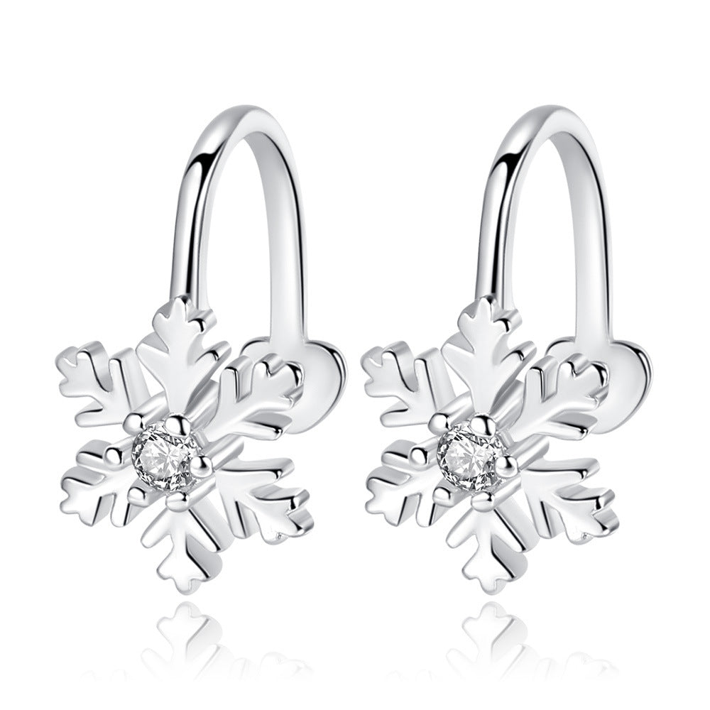 Country Cute And Christmas Tree Snowflake Earrings