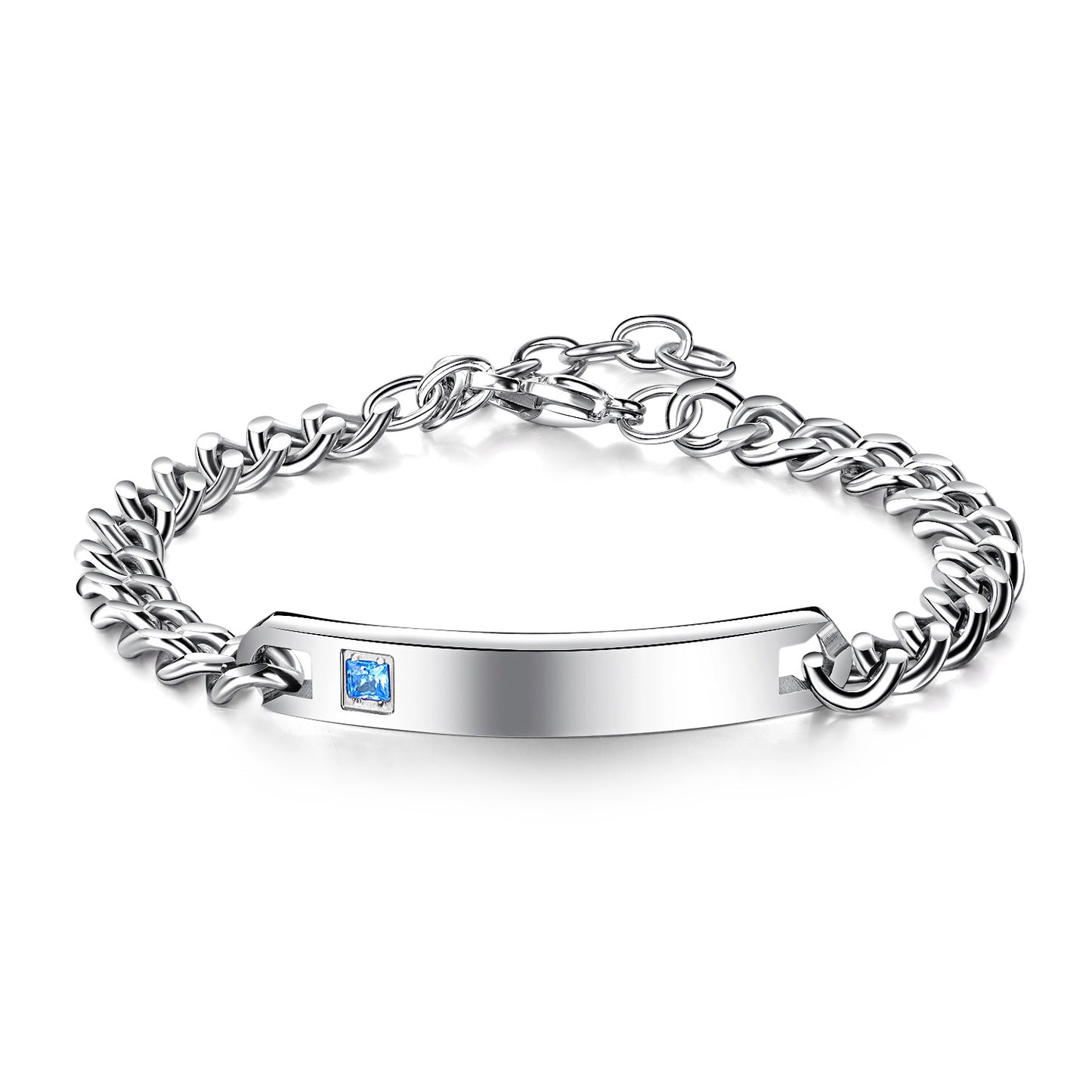 Paar aus Titanstahl mit Diamantschmuck-Armbändern