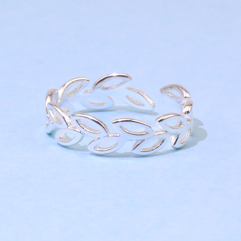 Style Hollow Leaves Leaf Pinky Finger Rings