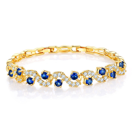 Big Diamond Shiny Zircon Lattice Geometric Bracelet