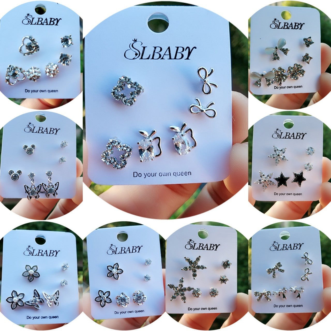 Three Pairs Of Suit Ear Earings Sier Earrings