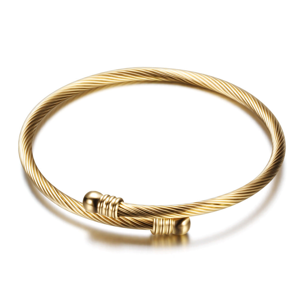 Women's Gold Cable Wire Stainless Steel Fashion Bracelets