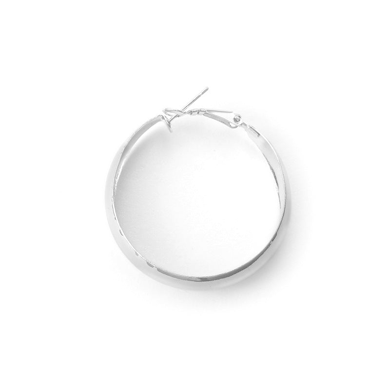 Women's Style Versatile Golden Geometric Round Large Exaggerated Earrings