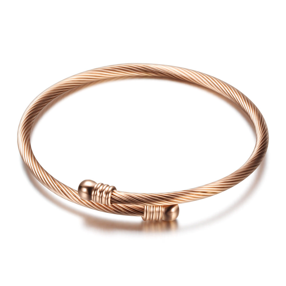 Women's Gold Cable Wire Stainless Steel Fashion Bracelets