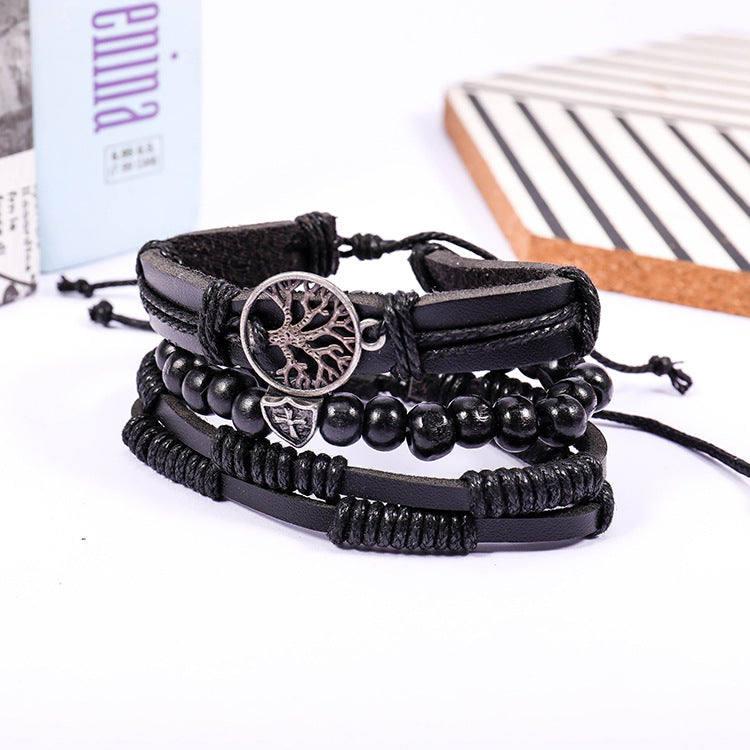 Lucky Tree Black Braided Suit High Bracelets