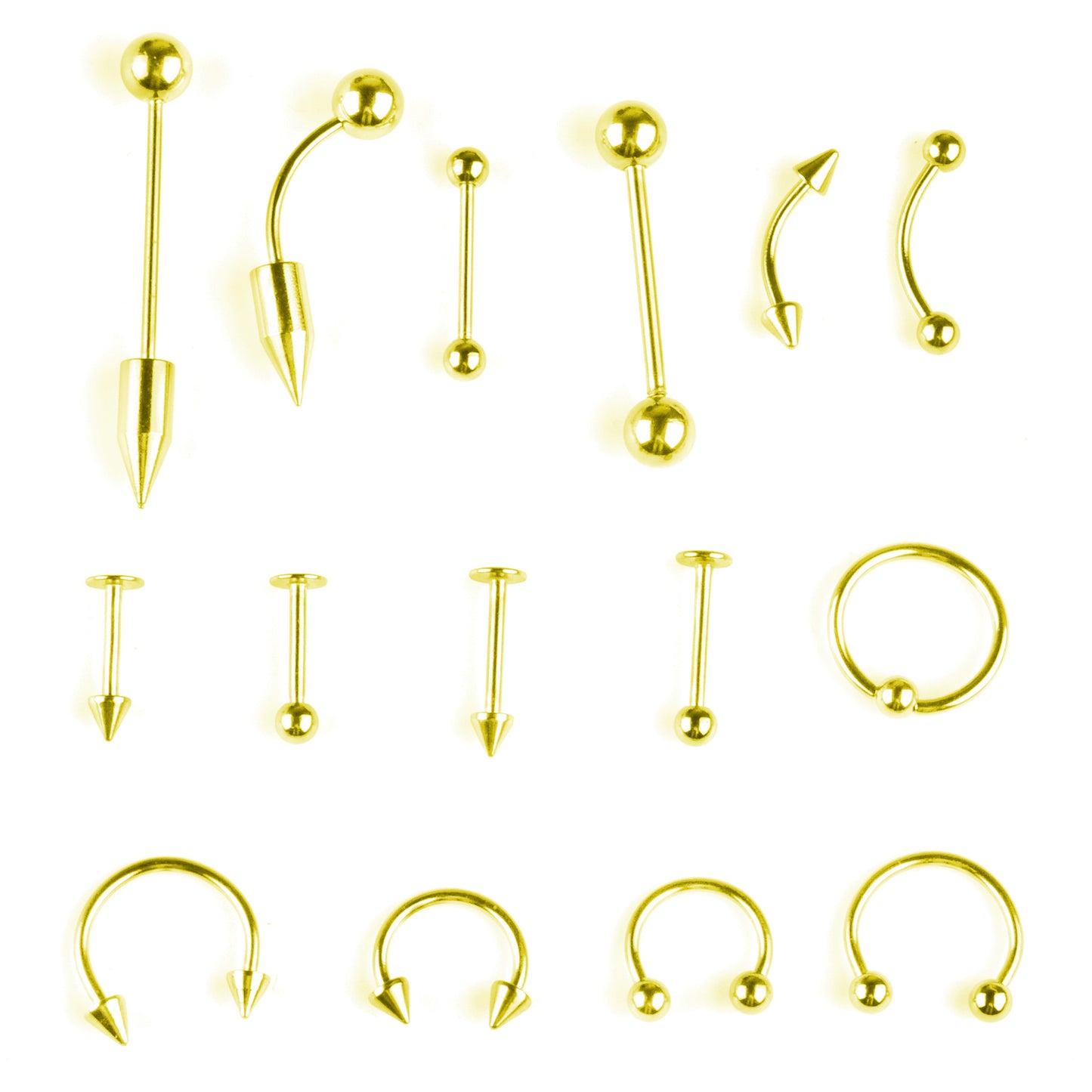 Tongue Pin Mixed Suit Stainless Steel Labret Eyebrow Nose Belly Stud Earrings