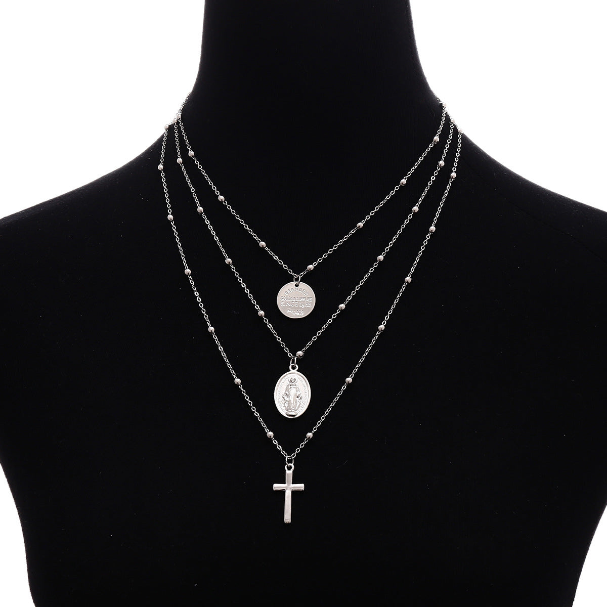 Women's Vintage Exaggerated Personalized Sequined Copper Bead Virgin Necklaces