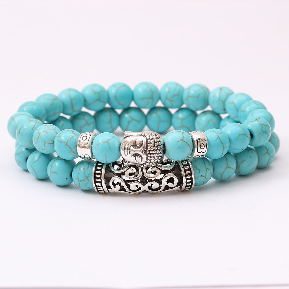 Alloy Buddha Head Pattern Copper Tube Bracelets