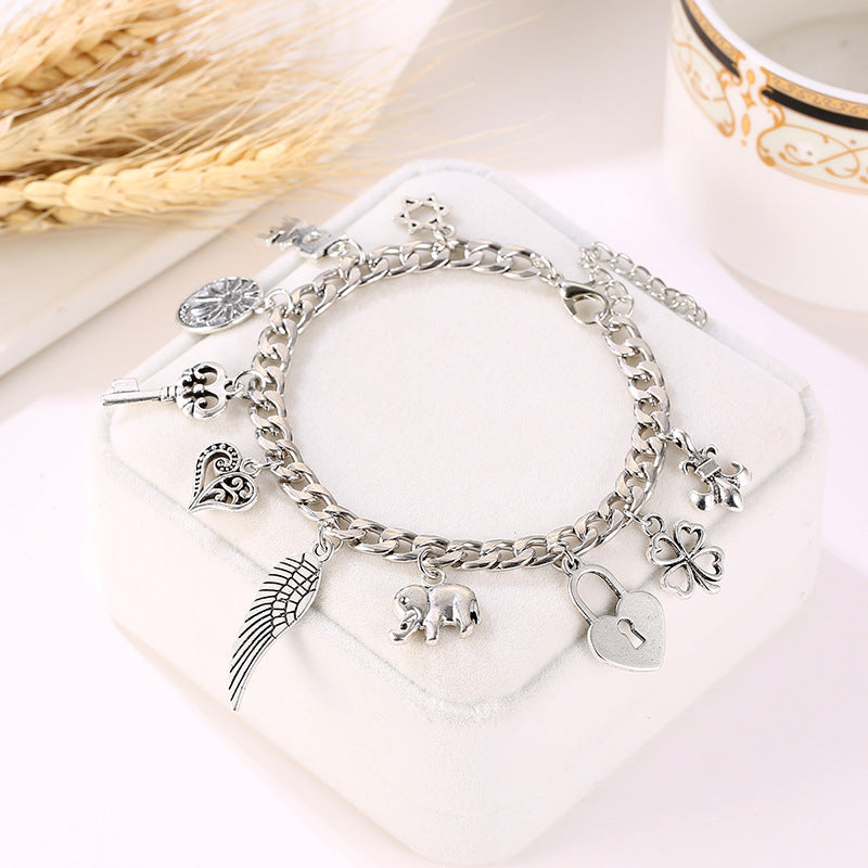 Creative Alloy Fashion Electroplated Antique Sier Bracelets