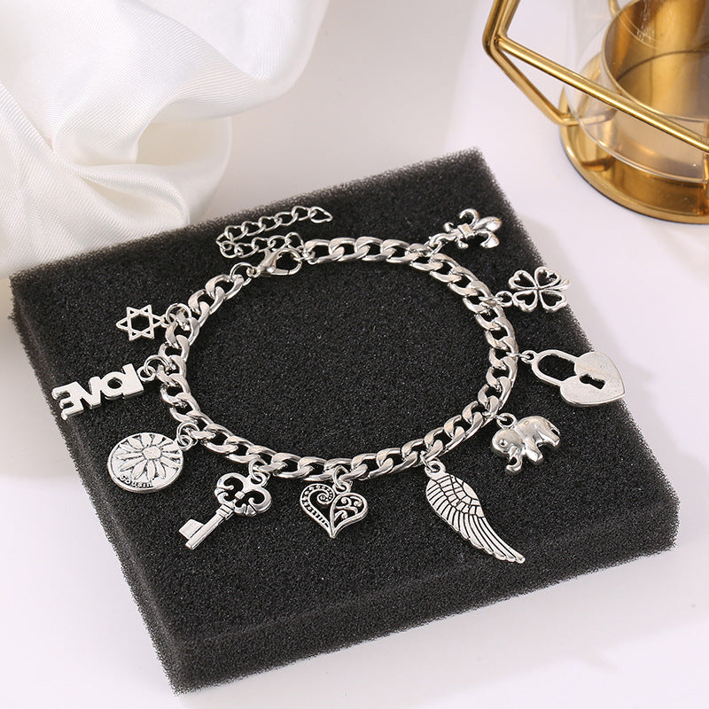 Creative Alloy Fashion Electroplated Antique Sier Bracelets