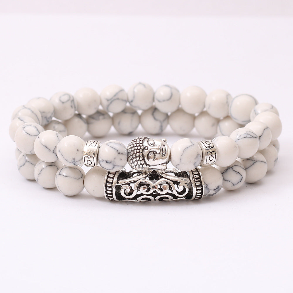 Alloy Buddha Head Pattern Copper Tube Bracelets